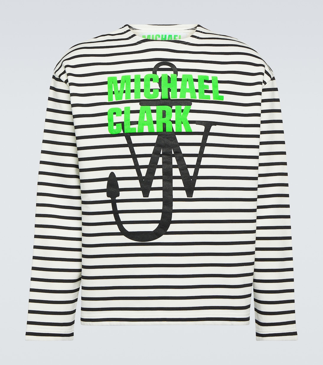 x Michael Clark striped cotton jersey sweatshirt | JW Anderson