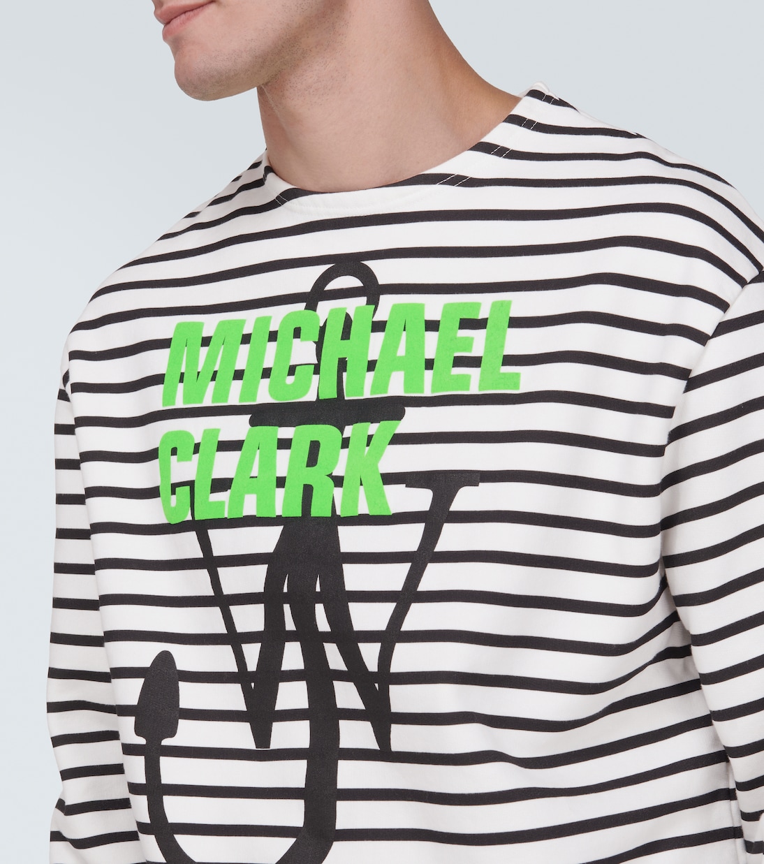 x Michael Clark striped cotton jersey sweatshirt | JW Anderson