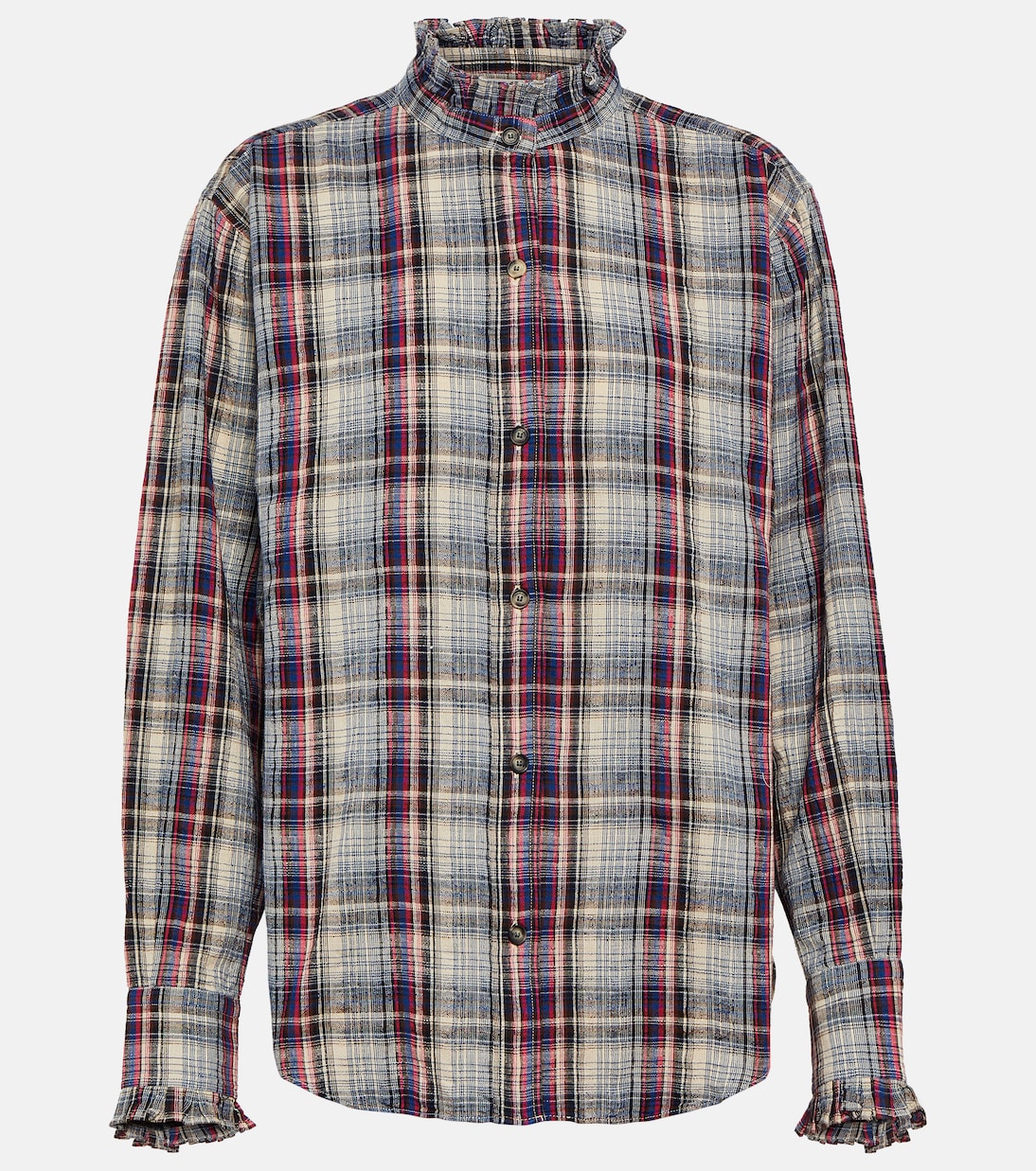 Saoli checked cotton and linen shirt | Marant Etoile