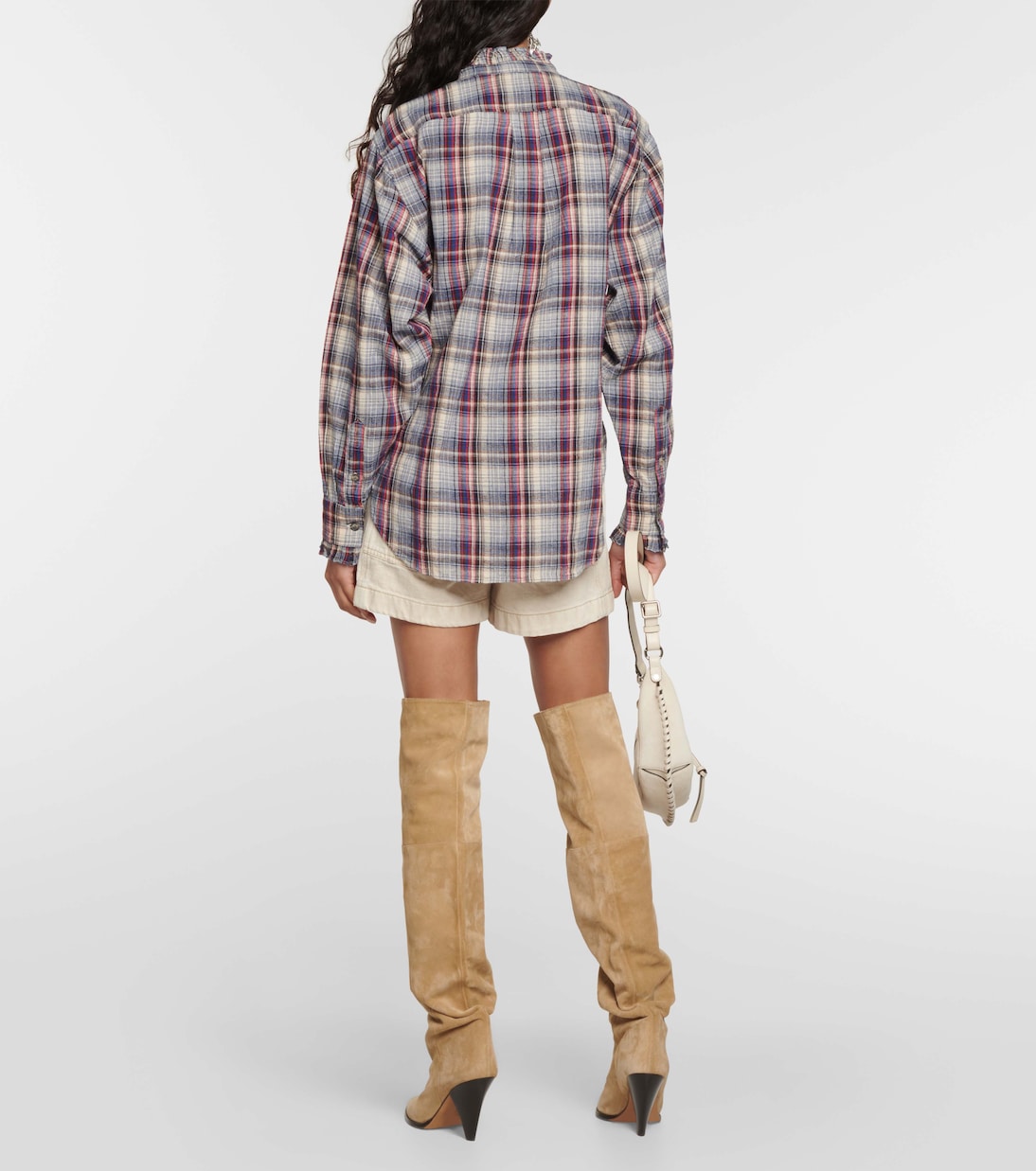 Saoli checked cotton and linen shirt | Marant Etoile