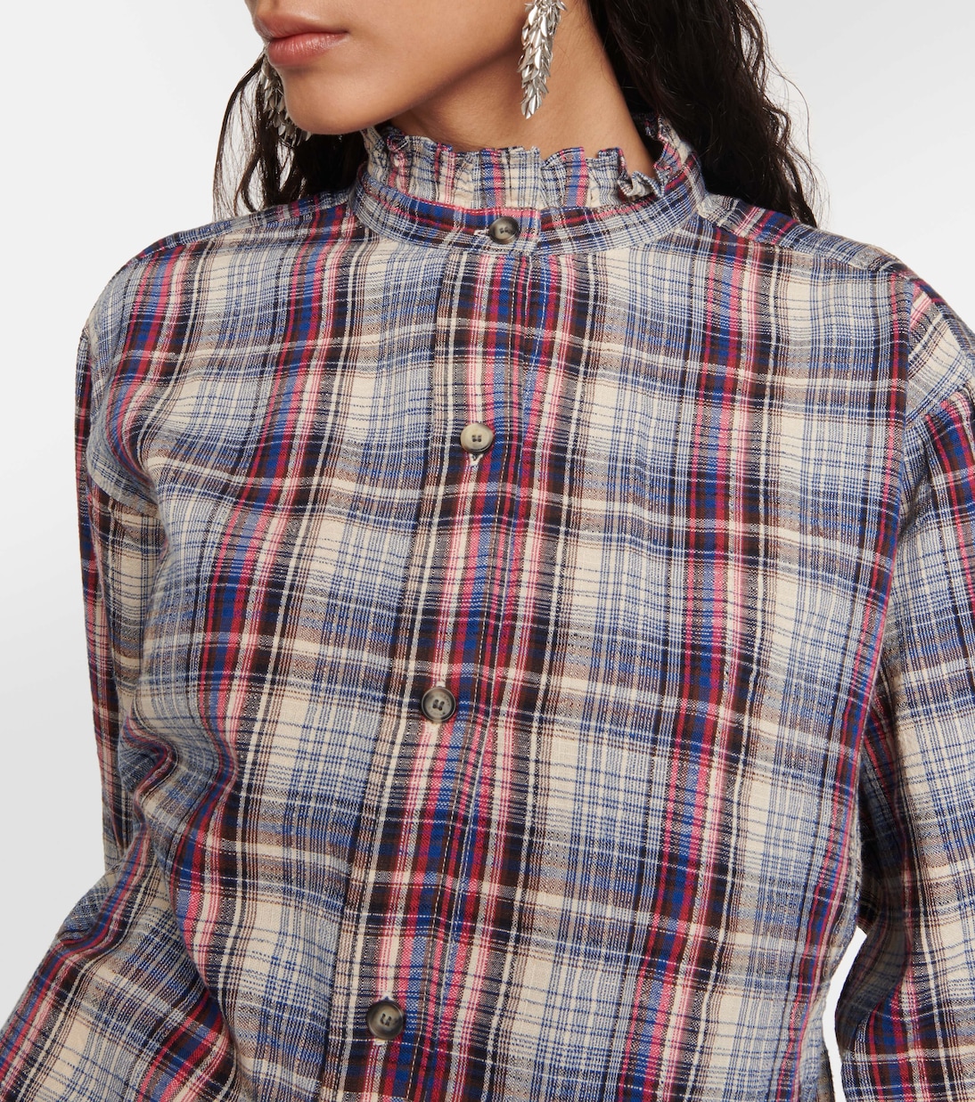 Saoli checked cotton and linen shirt | Marant Etoile