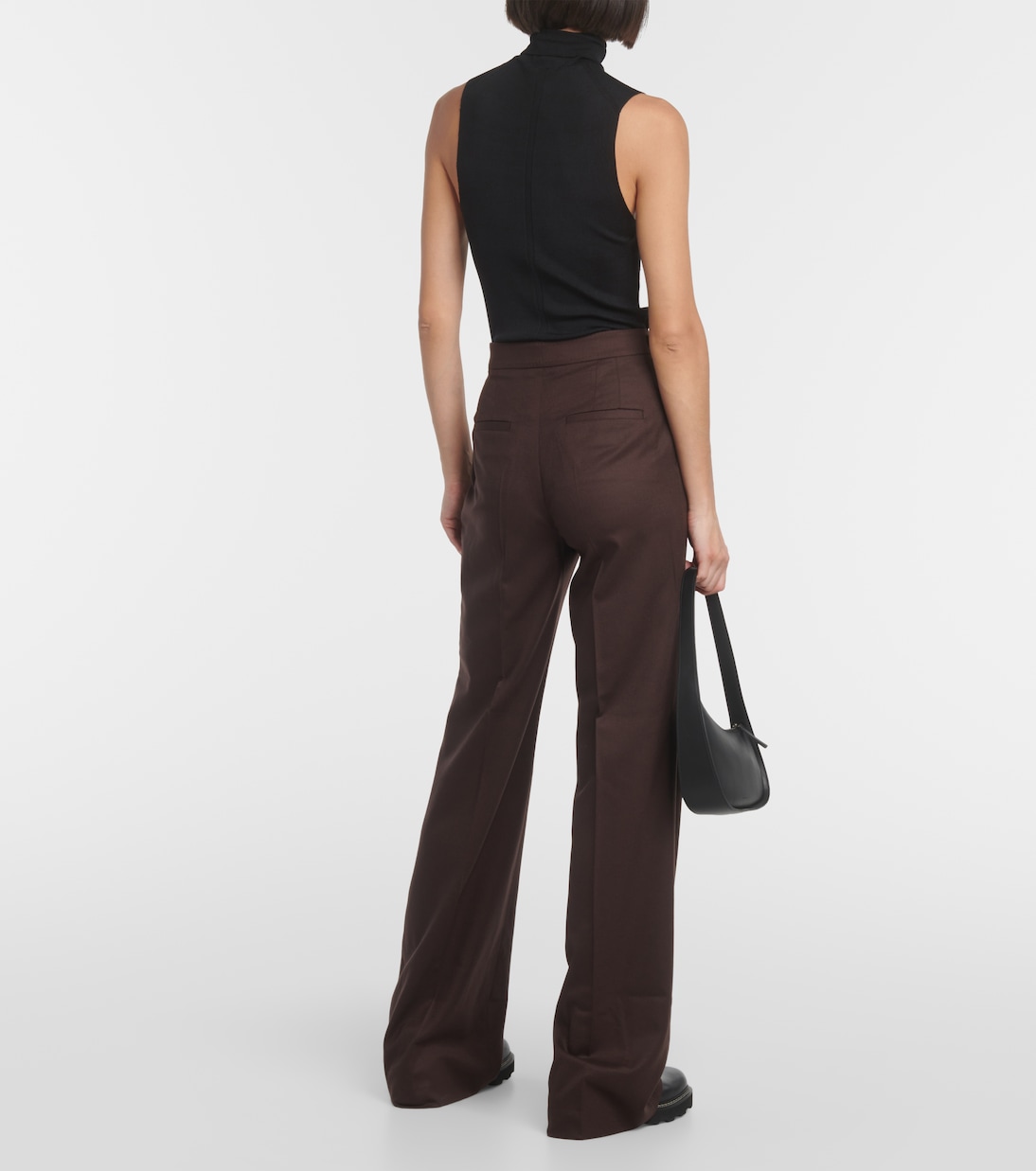 Pantalon flare Vesta à taille haute en laine | Gabriela Hearst