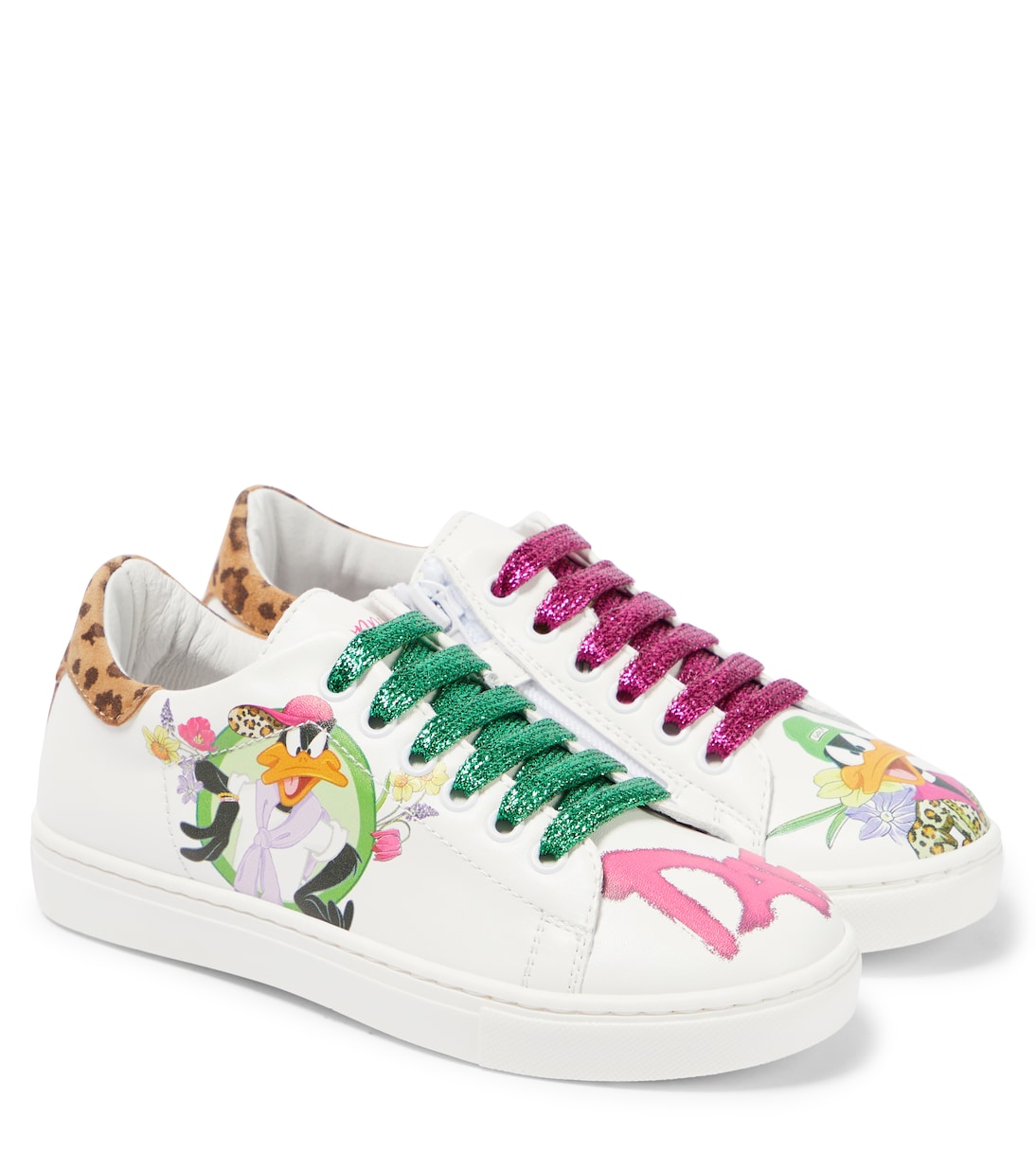 Daffy Duck leather sneakers | Monnalisa