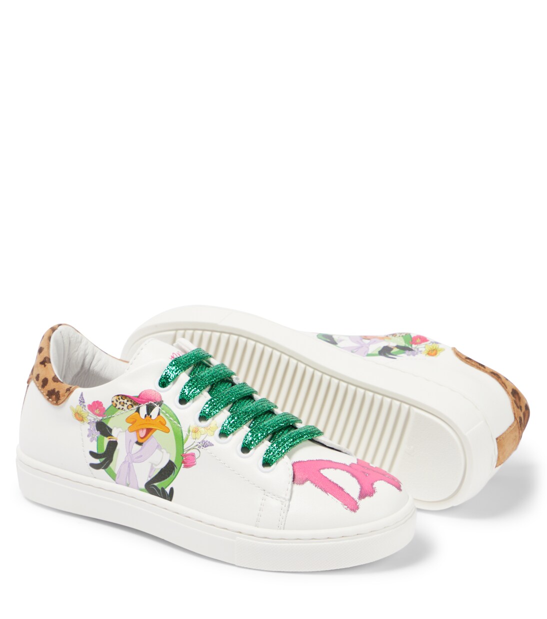 Daffy Duck leather sneakers | Monnalisa