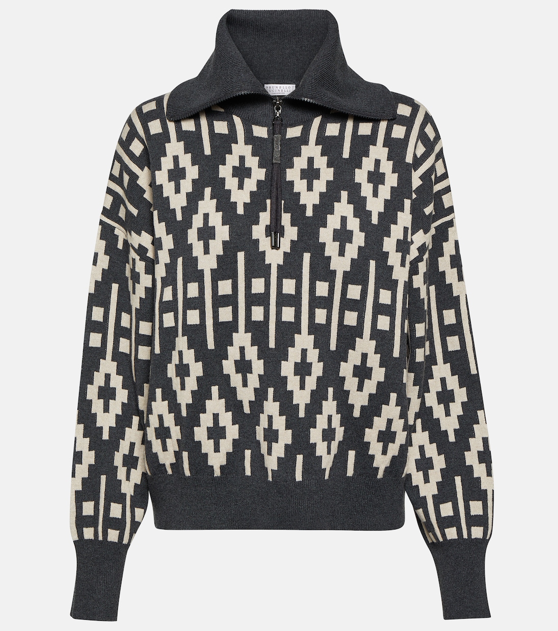 Jersey Vintage de mezcla de lana en jacquard | Brunello Cucinelli