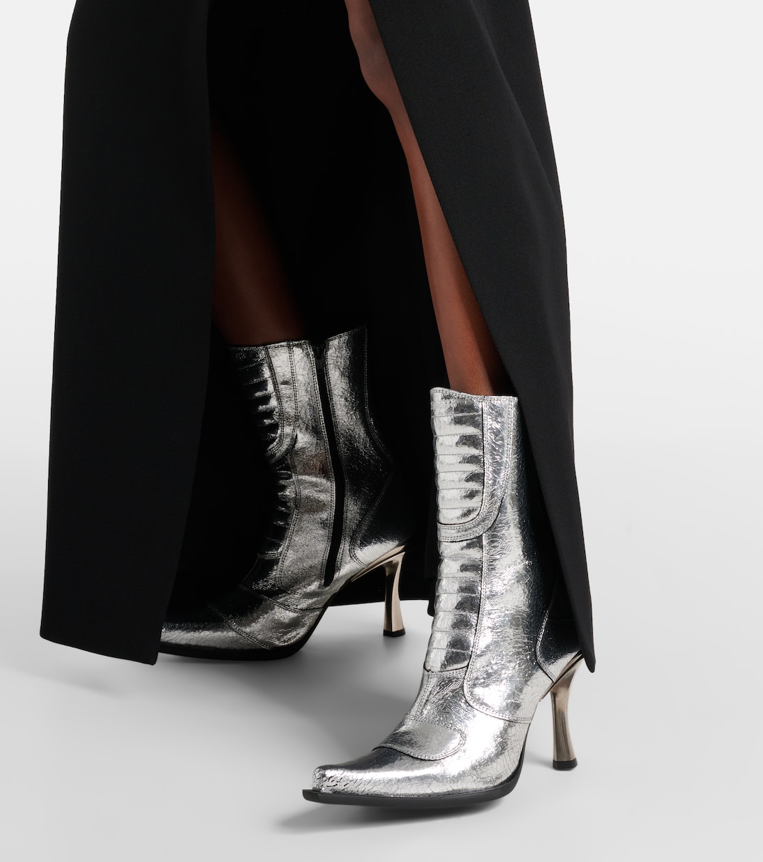 Ankle Boots aus Metallic-Leder | Vetements