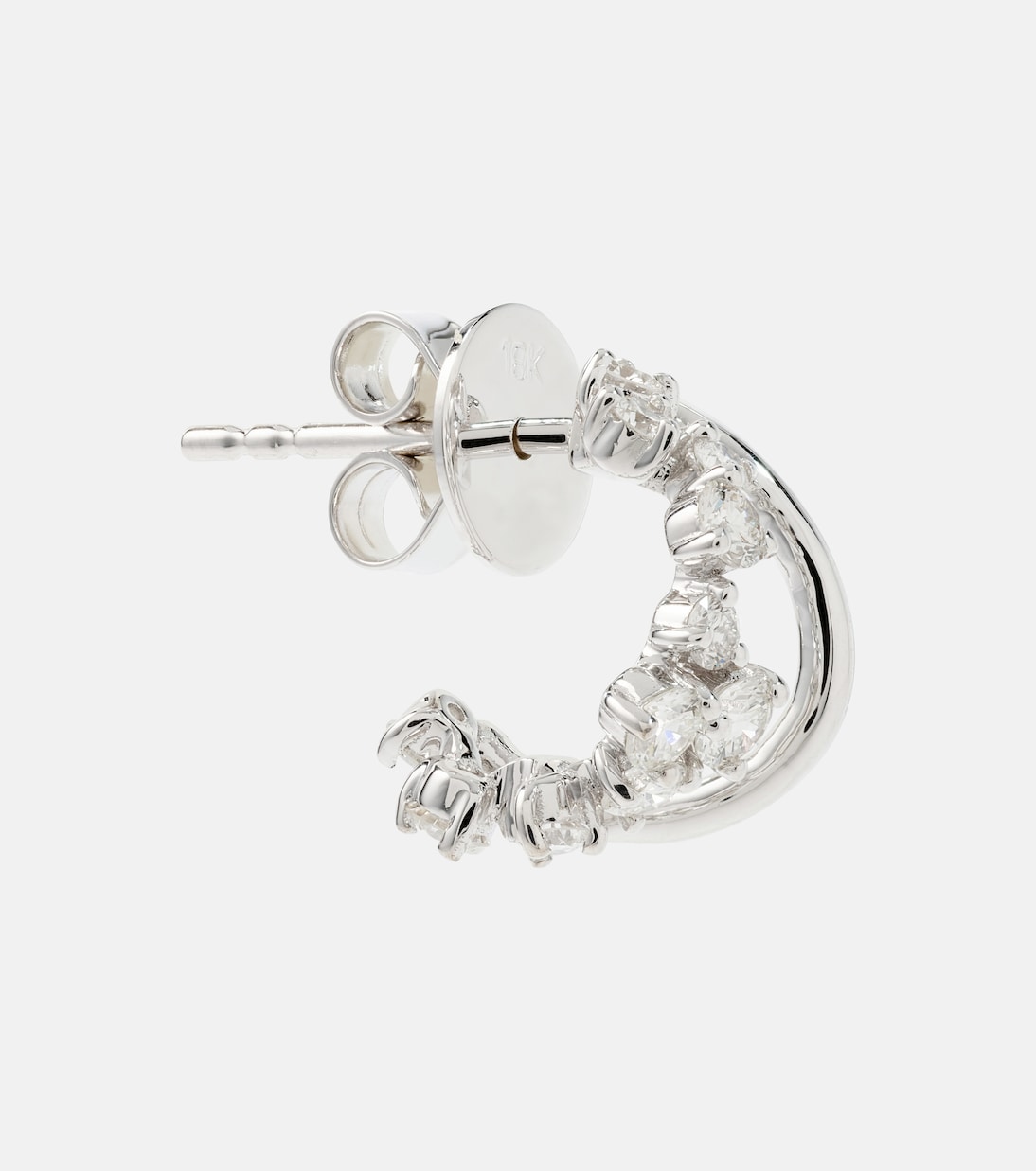 Orecchini scintillanti in oro bianco 18kt con diamanti, design moderno per giovani