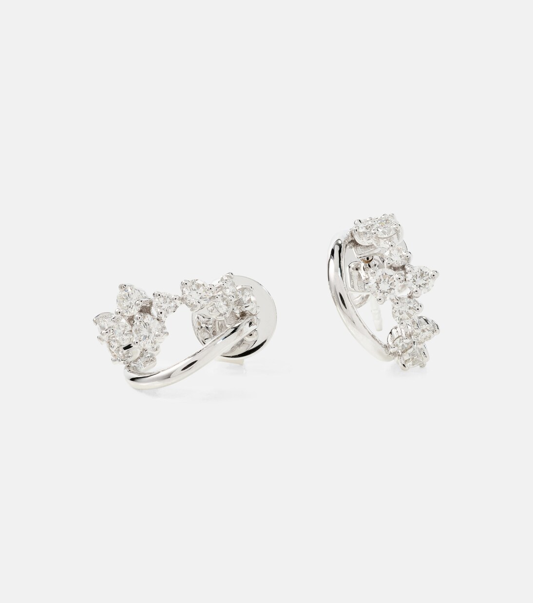 Orecchini scintillanti in oro bianco 18kt con diamanti, design moderno per giovani