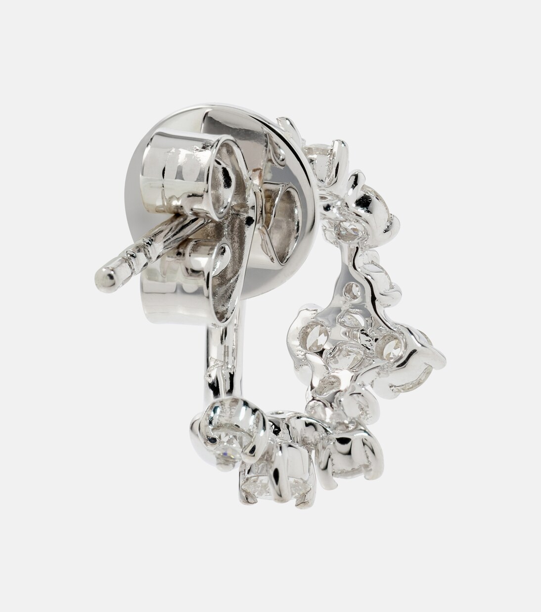 Orecchini scintillanti in oro bianco 18kt con diamanti, design moderno per giovani