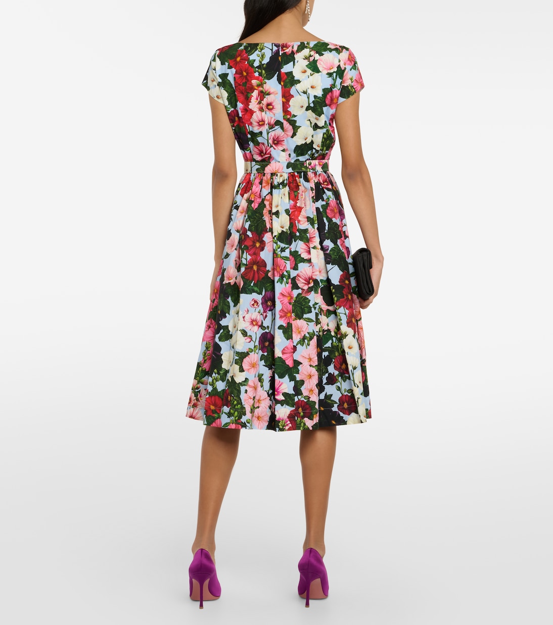Floral cotton poplin midi dress | Oscar de la Renta