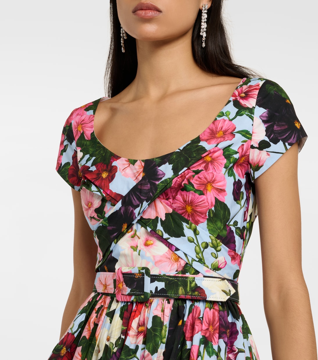 Floral cotton poplin midi dress | Oscar de la Renta