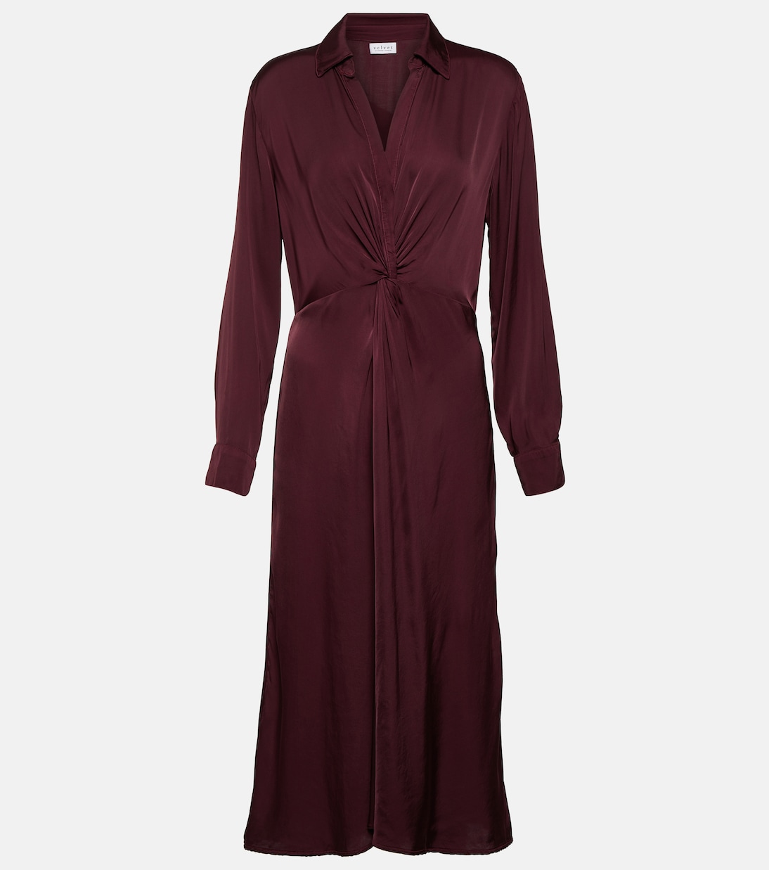 Vestido midi Bettie de satén con bustier | Velvet