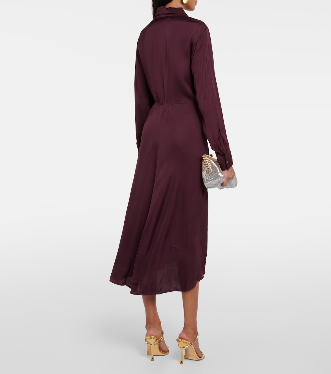 Vestido midi Bettie de satén con bustier | Velvet