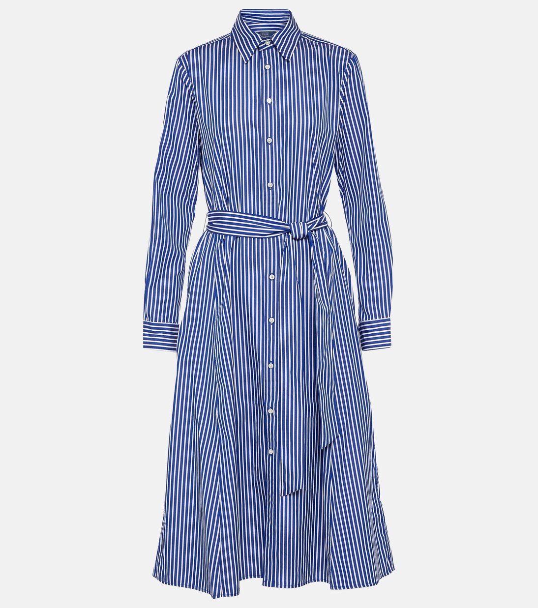 Blue striped shirt dress top