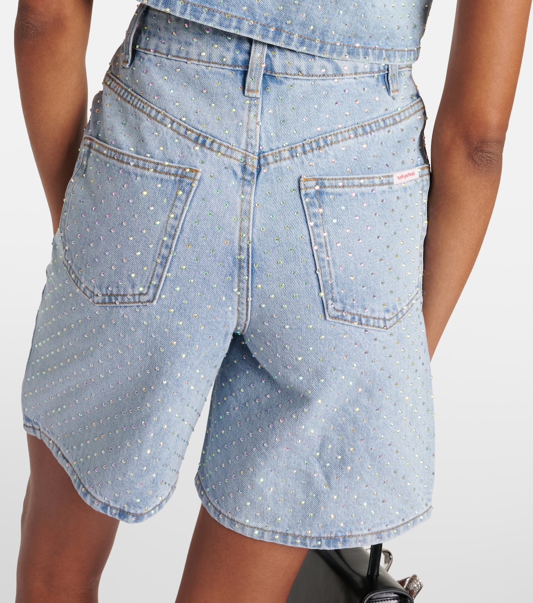 Shorts di jeans con decorazioni | Self-Portrait