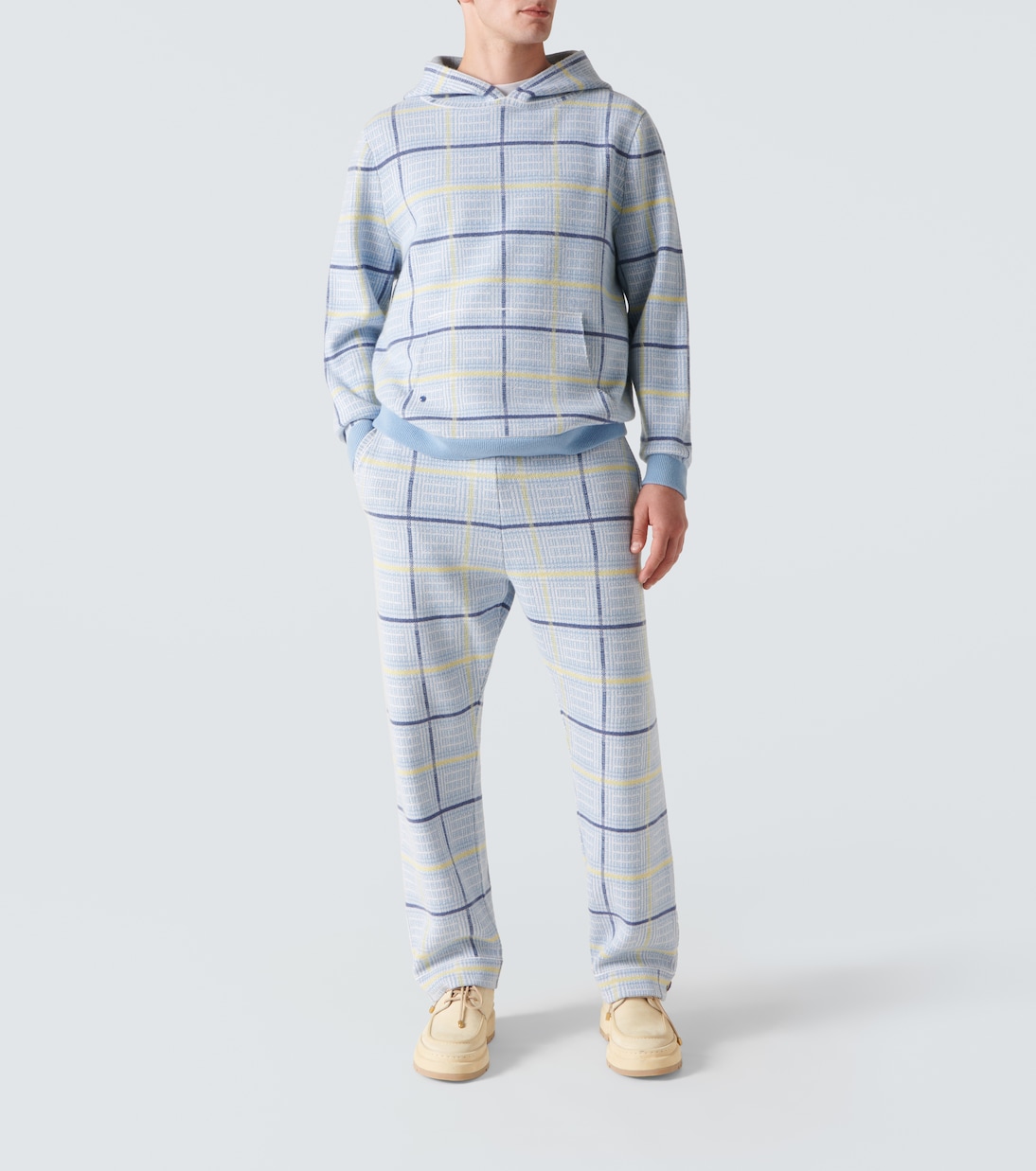 Rain tartan cashmere sweatpants | God's True Cashmere
