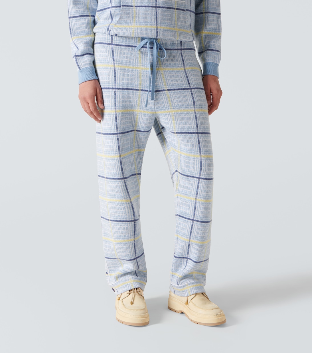 Rain tartan cashmere sweatpants | God's True Cashmere