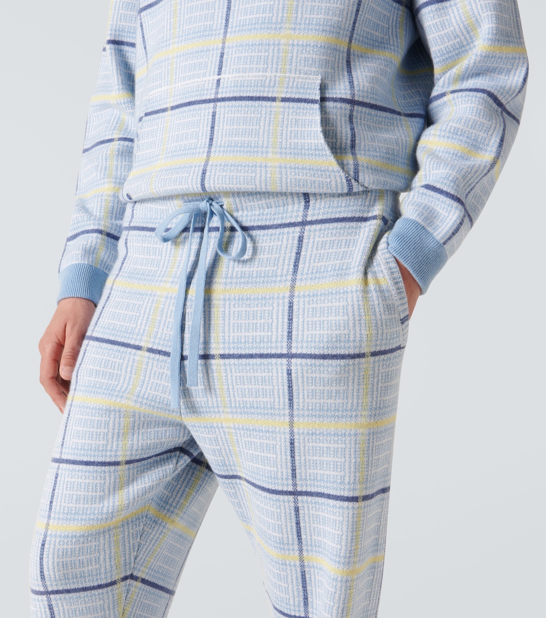 Rain tartan cashmere sweatpants | God's True Cashmere