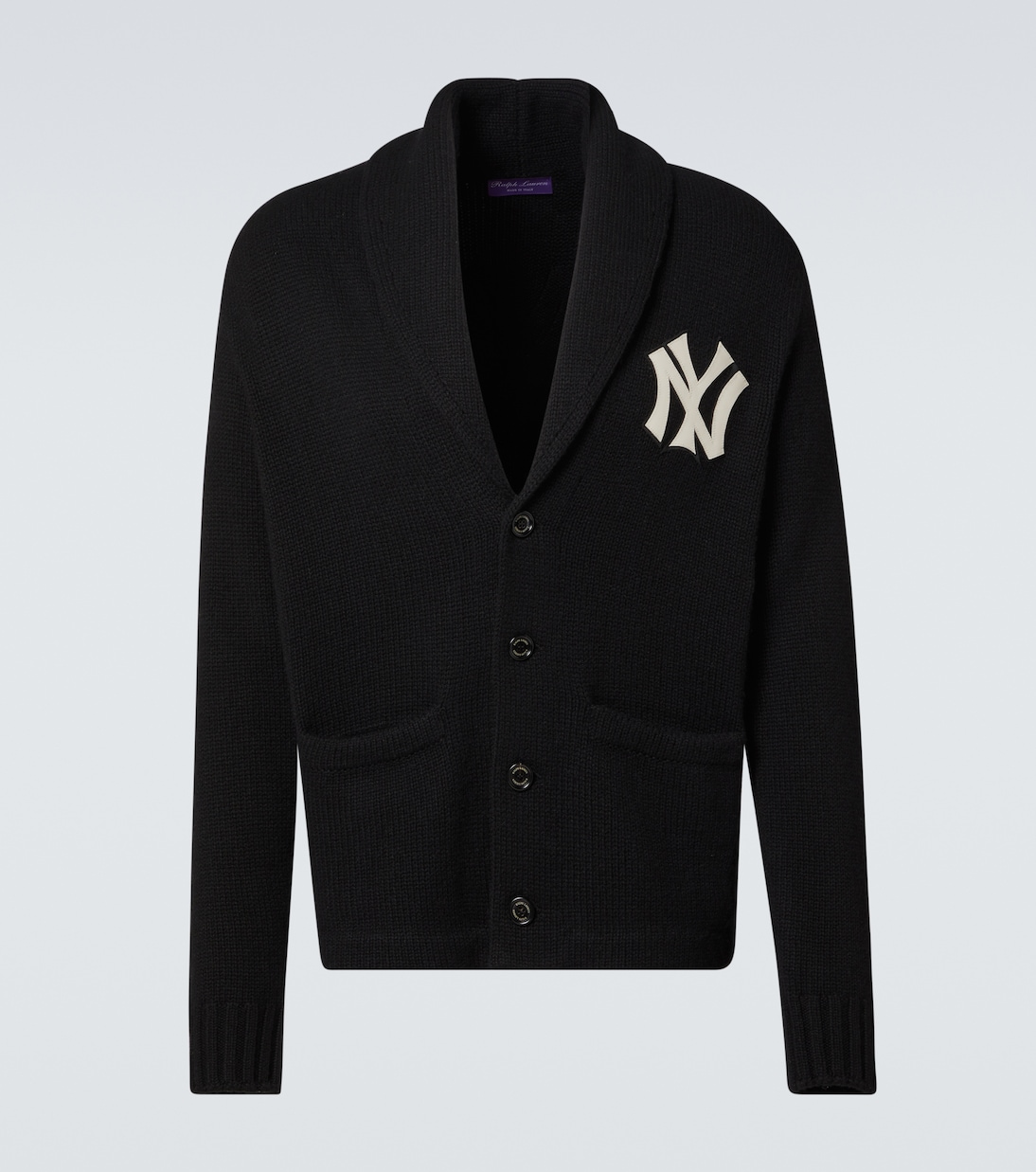 Cárdigan de cachemir Yankees™ con piel | Ralph Lauren Purple Label