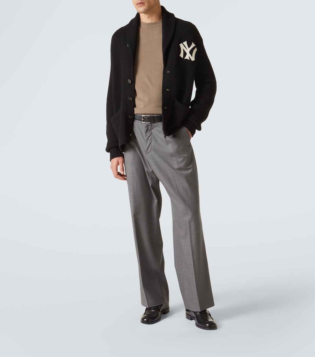 Cárdigan de cachemir Yankees™ con piel | Ralph Lauren Purple Label