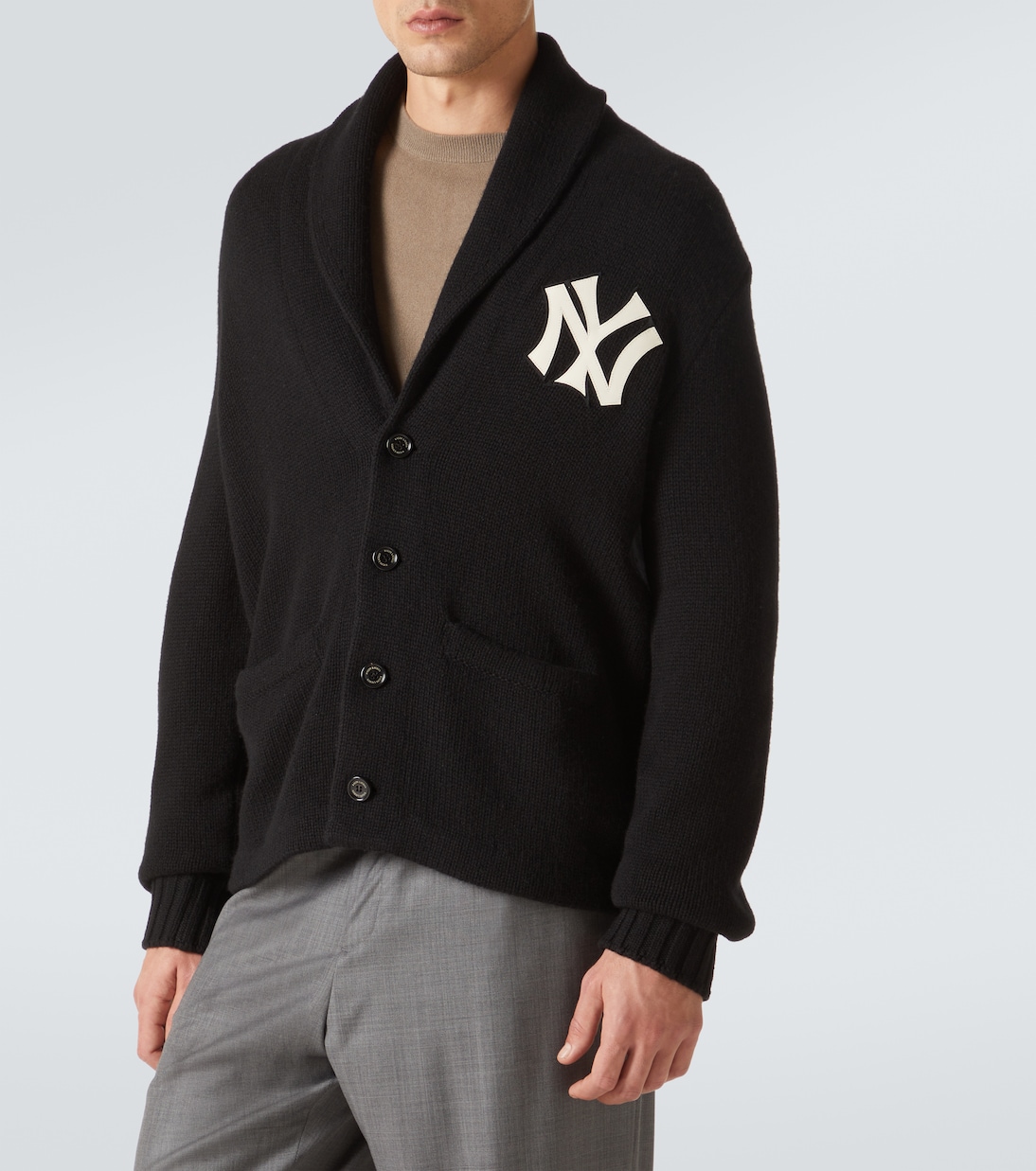 Cárdigan de cachemir Yankees™ con piel | Ralph Lauren Purple Label