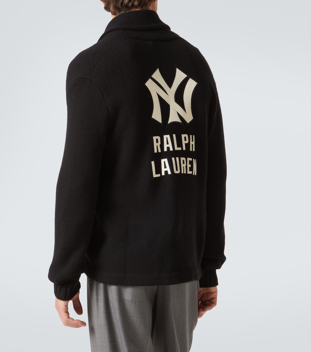Cárdigan de cachemir Yankees™ con piel | Ralph Lauren Purple Label