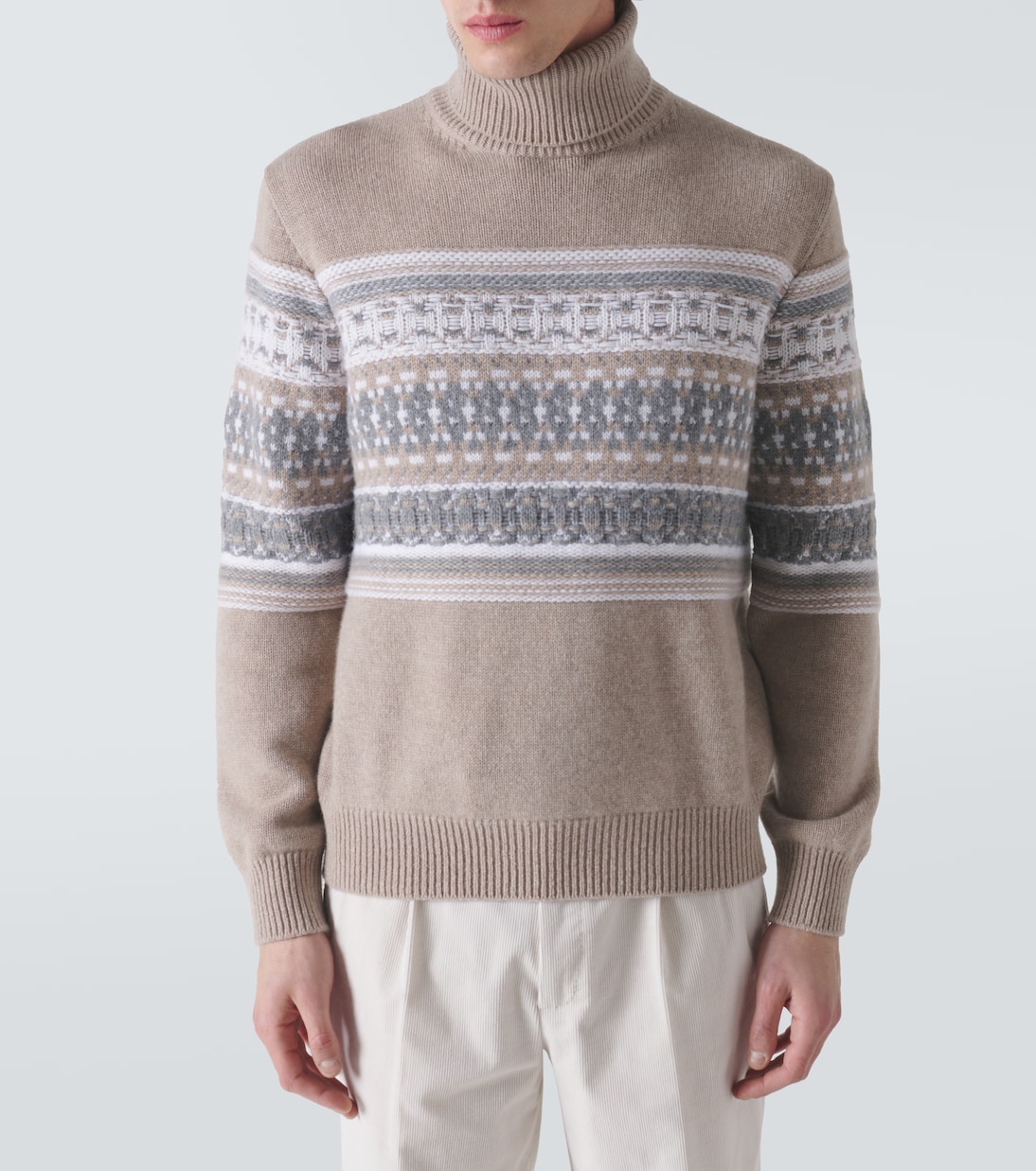 Rollkragenpullover aus Kaschmir-Jacquard | Zegna
