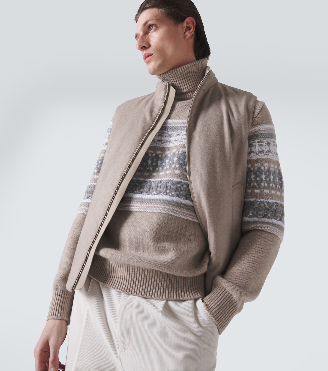 Rollkragenpullover aus Kaschmir-Jacquard | Zegna