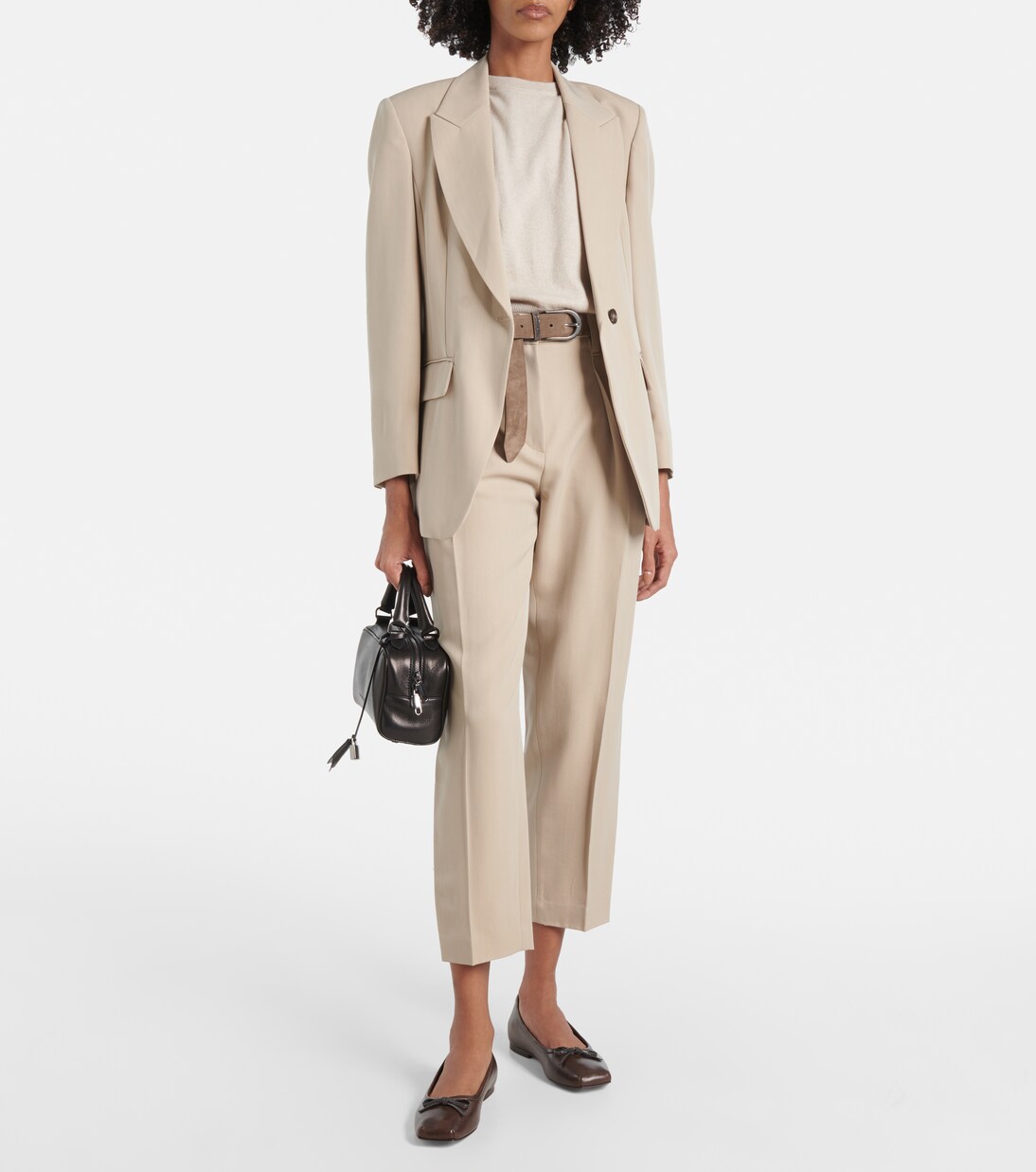 Ballerine in pelle con monili | Brunello Cucinelli