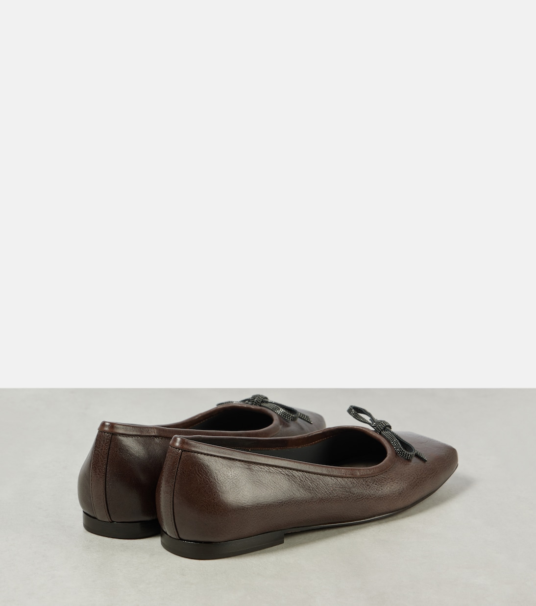 Ballerine in pelle con monili | Brunello Cucinelli