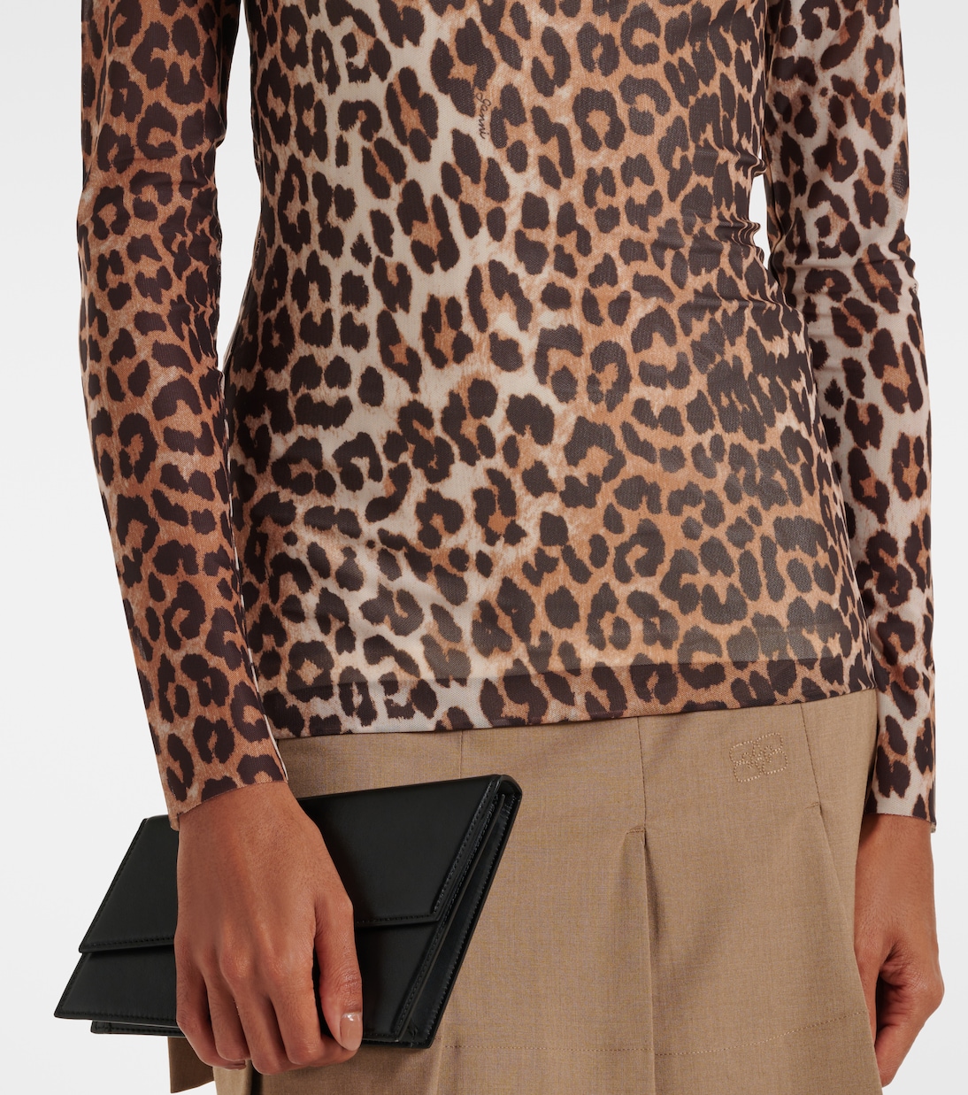 Bedrucktes Top aus Mesh | Ganni