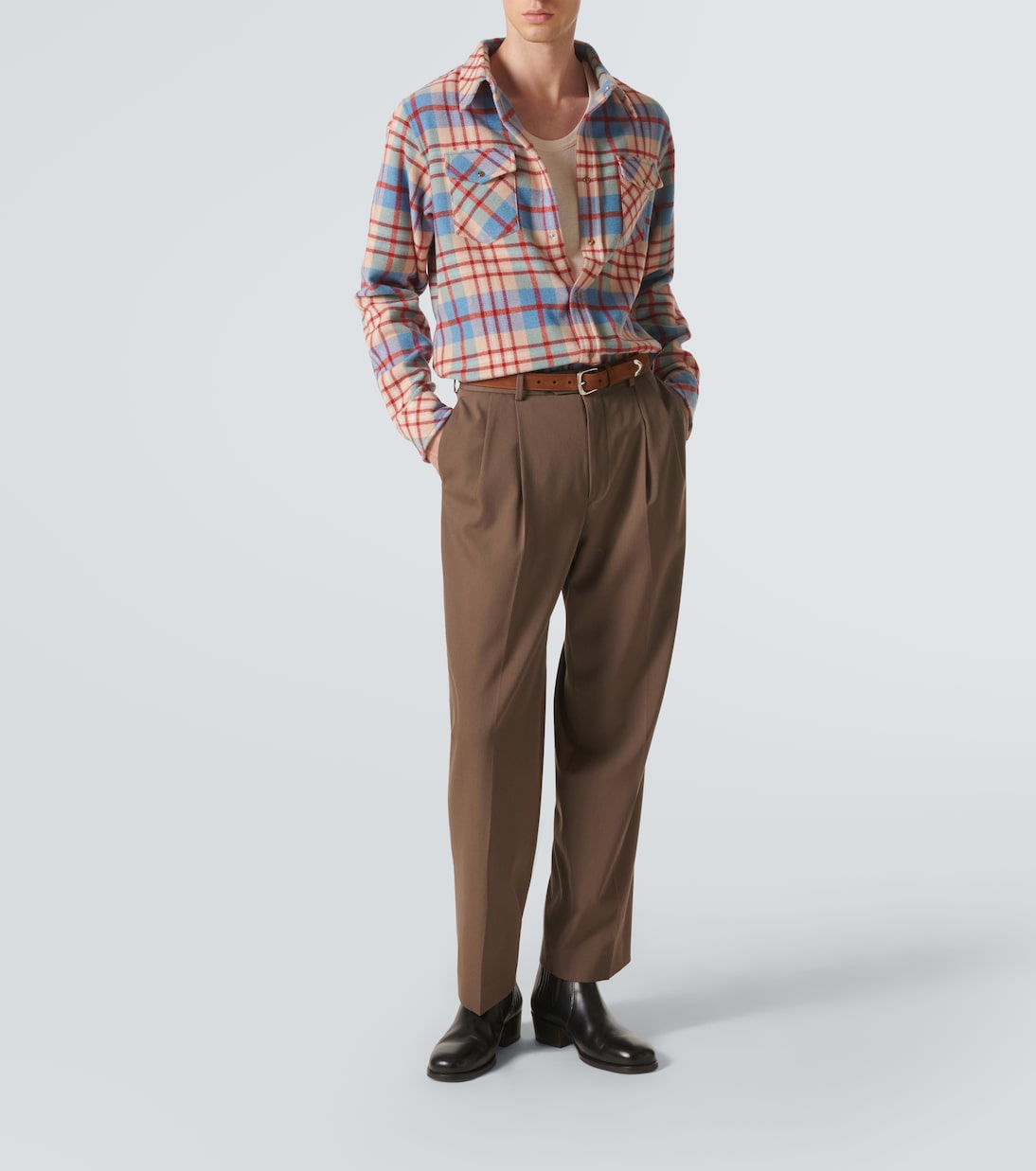 Camicia Al's Run in cashmere a quadri | God's True Cashmere