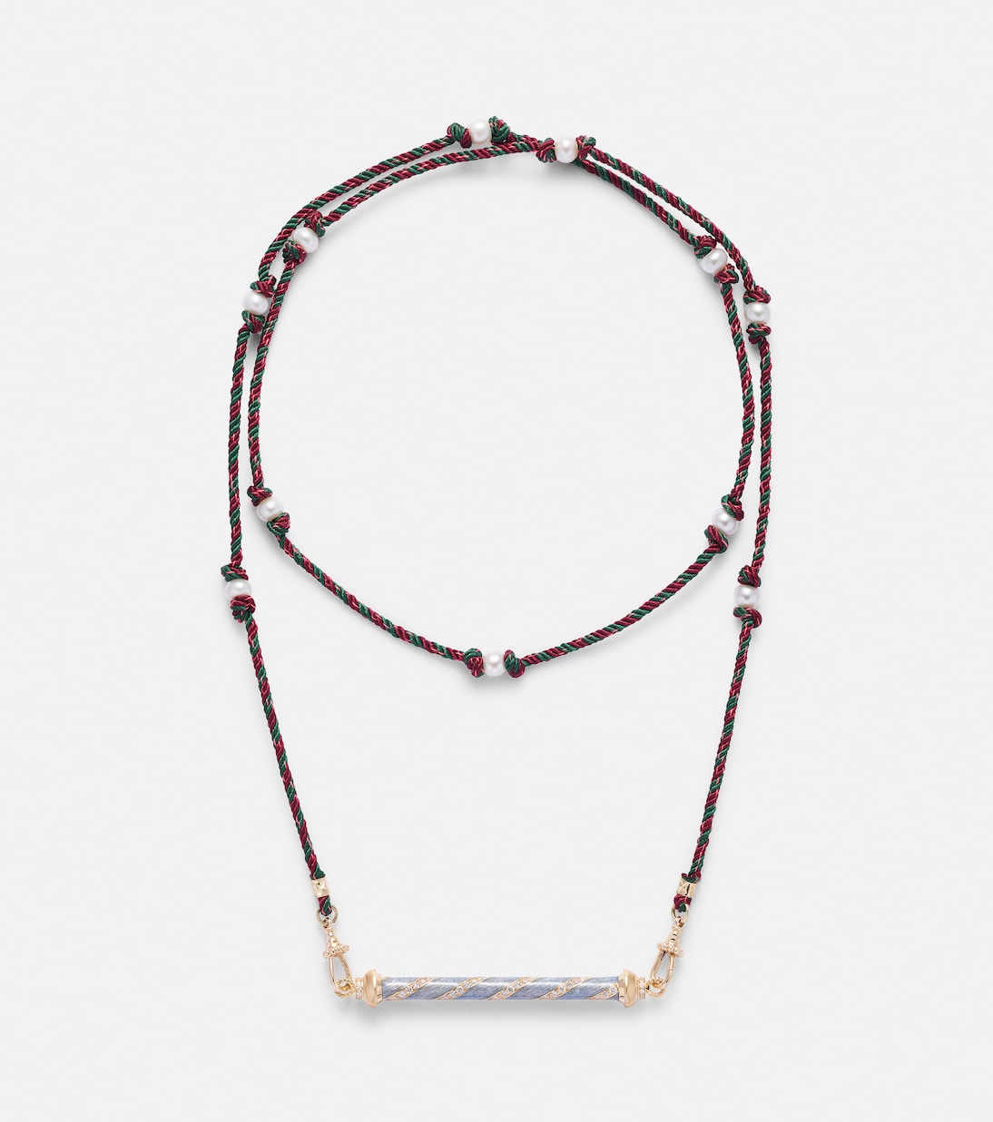 Collier Candy Cane en or 18 ct, diamants et émail | Marie Lichtenberg