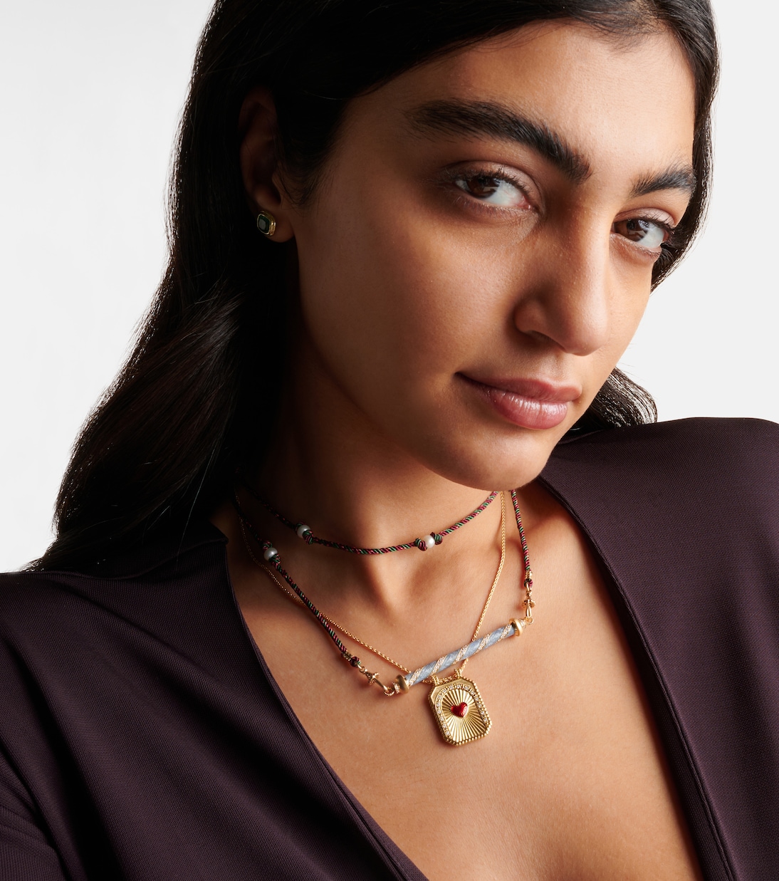 Collier Candy Cane en or 18 ct, diamants et émail | Marie Lichtenberg