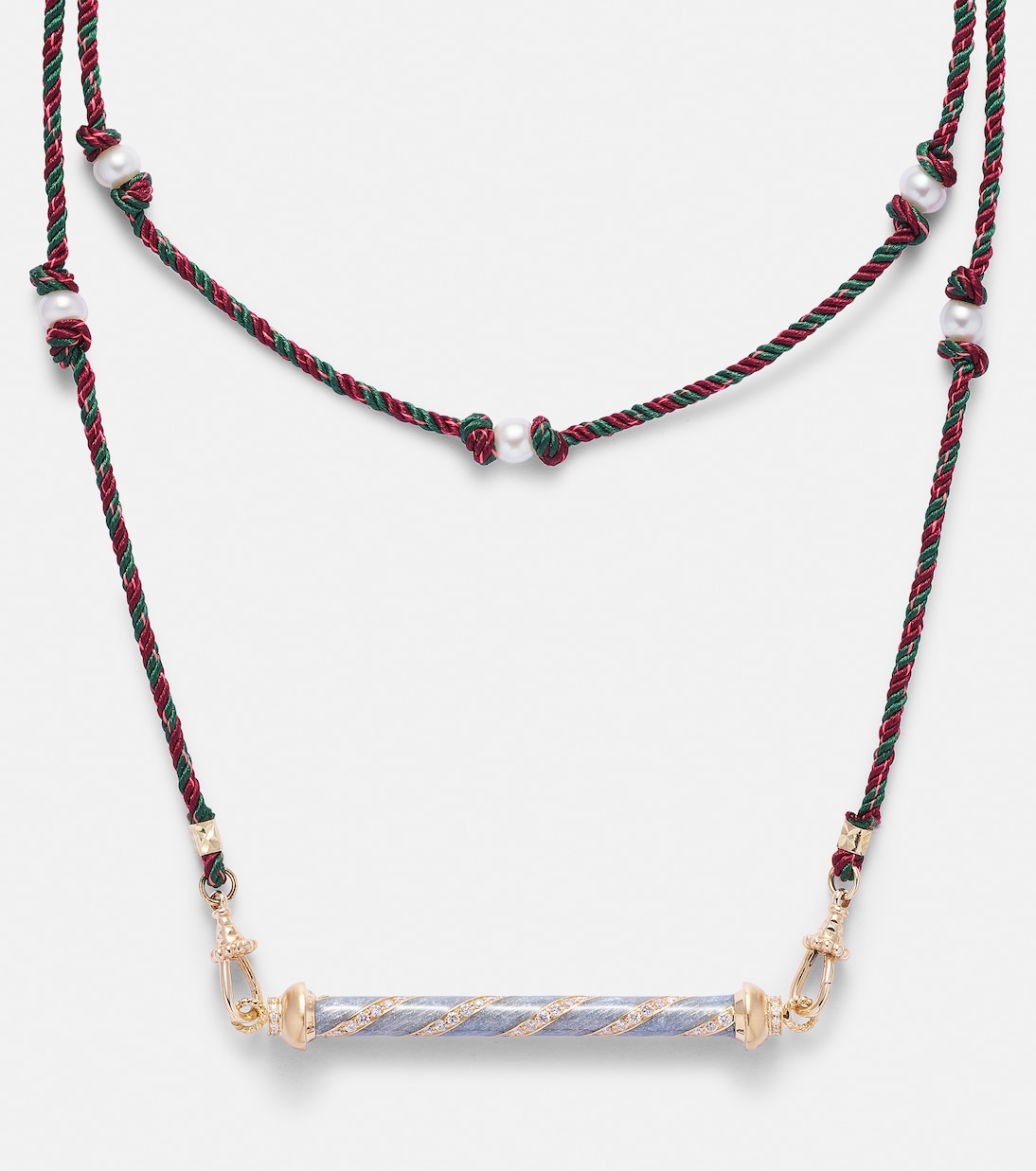 Collier Candy Cane en or 18 ct, diamants et émail | Marie Lichtenberg