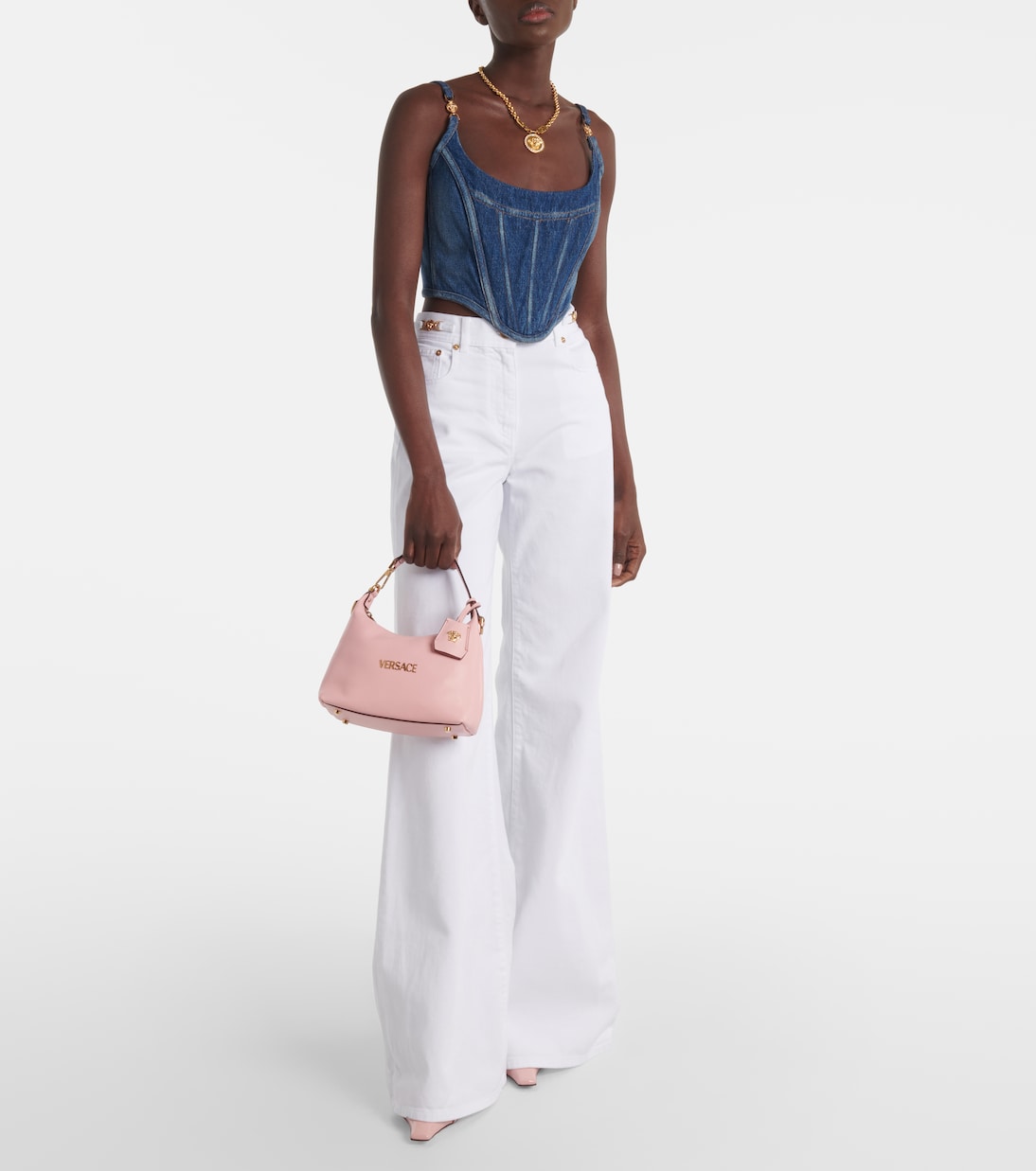 Tote Tag Small aus Leder | Versace