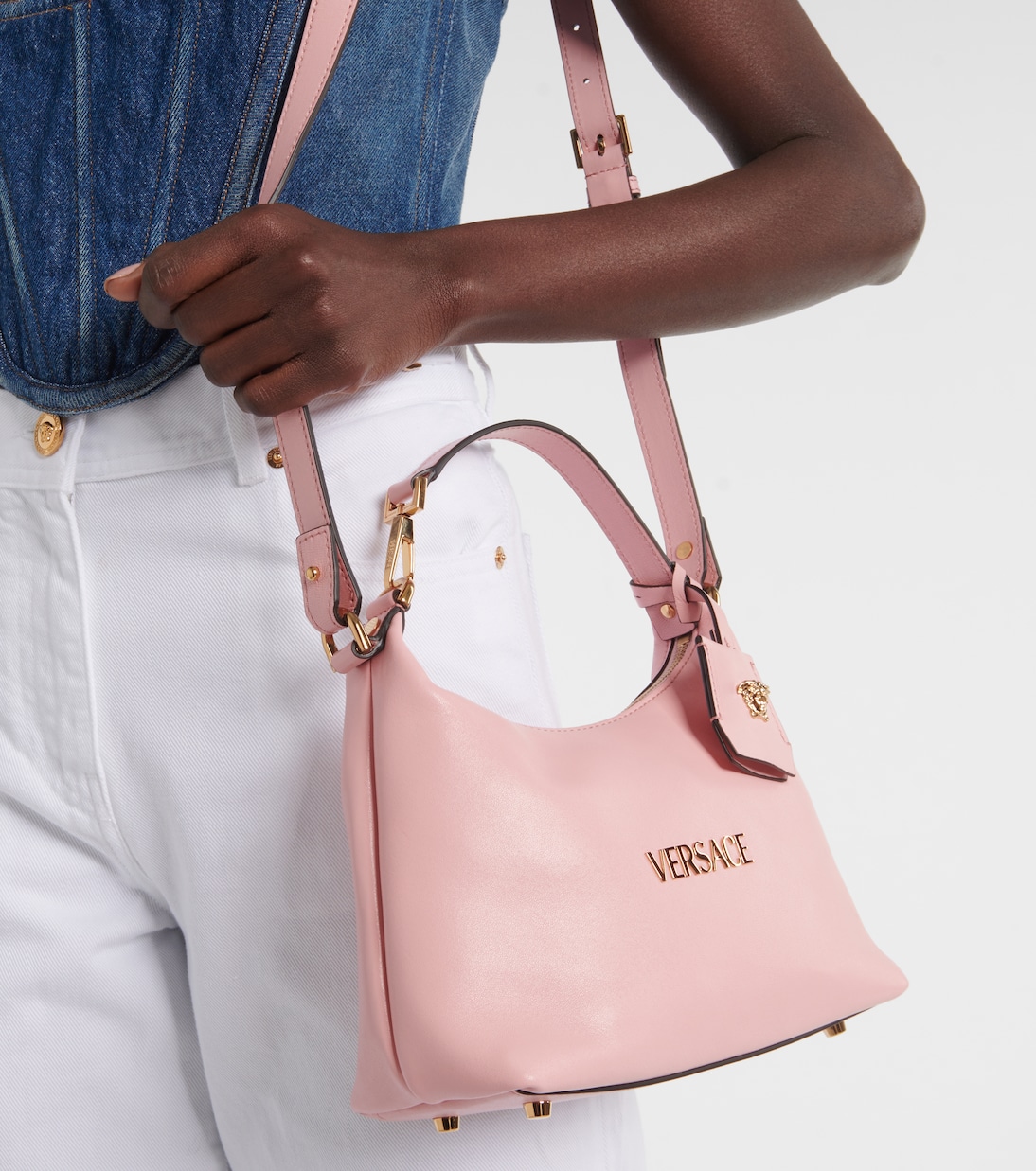 Tote Tag Small aus Leder | Versace