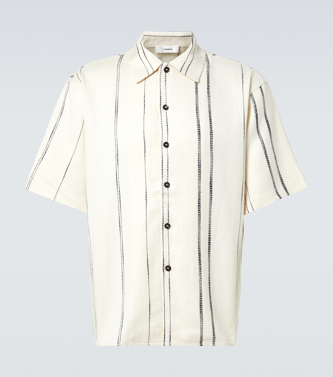 Chemise rayée en lin et coton mélangés | Commas