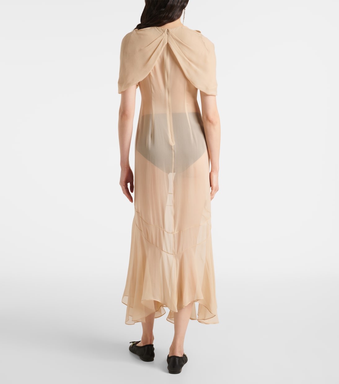 Abito lungo in georgette di seta | Simone Rocha