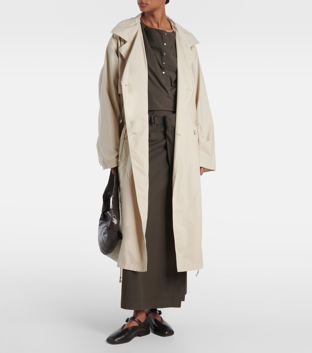 Trench in cotone con cappuccio | Lemaire
