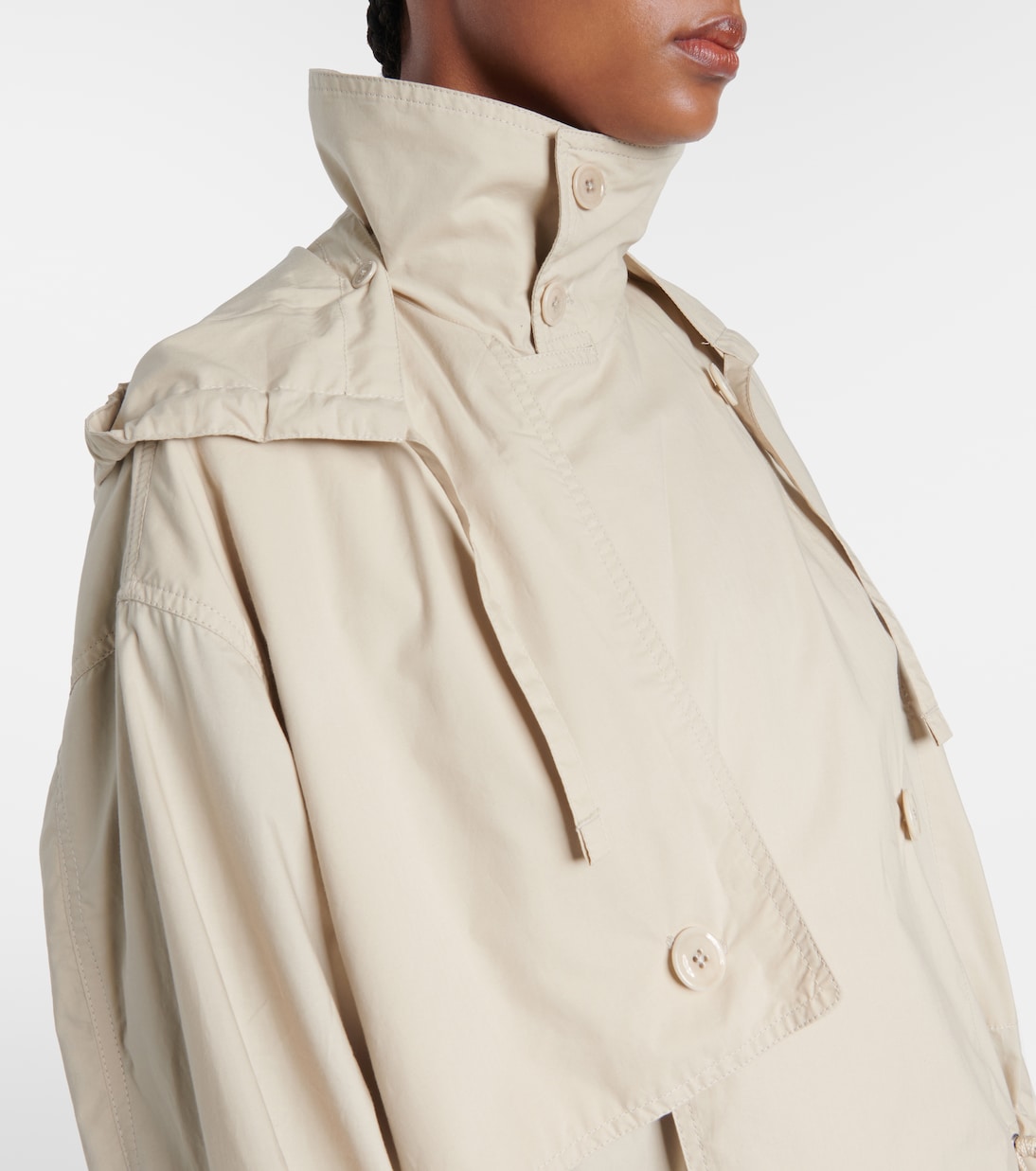 Trench in cotone con cappuccio | Lemaire