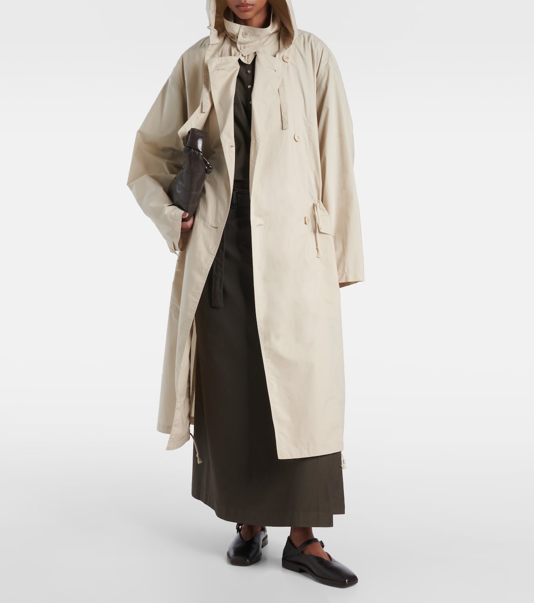 Trench in cotone con cappuccio | Lemaire