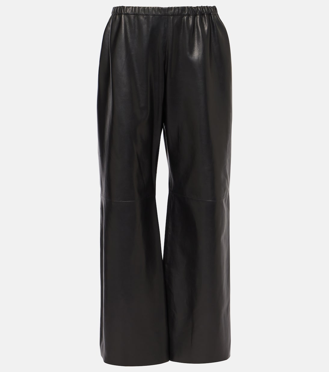 Pantaloni a gamba larga Olan in pelle | Nour Hammour