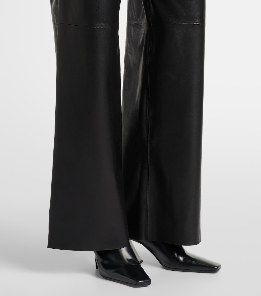 Pantaloni a gamba larga Olan in pelle | Nour Hammour