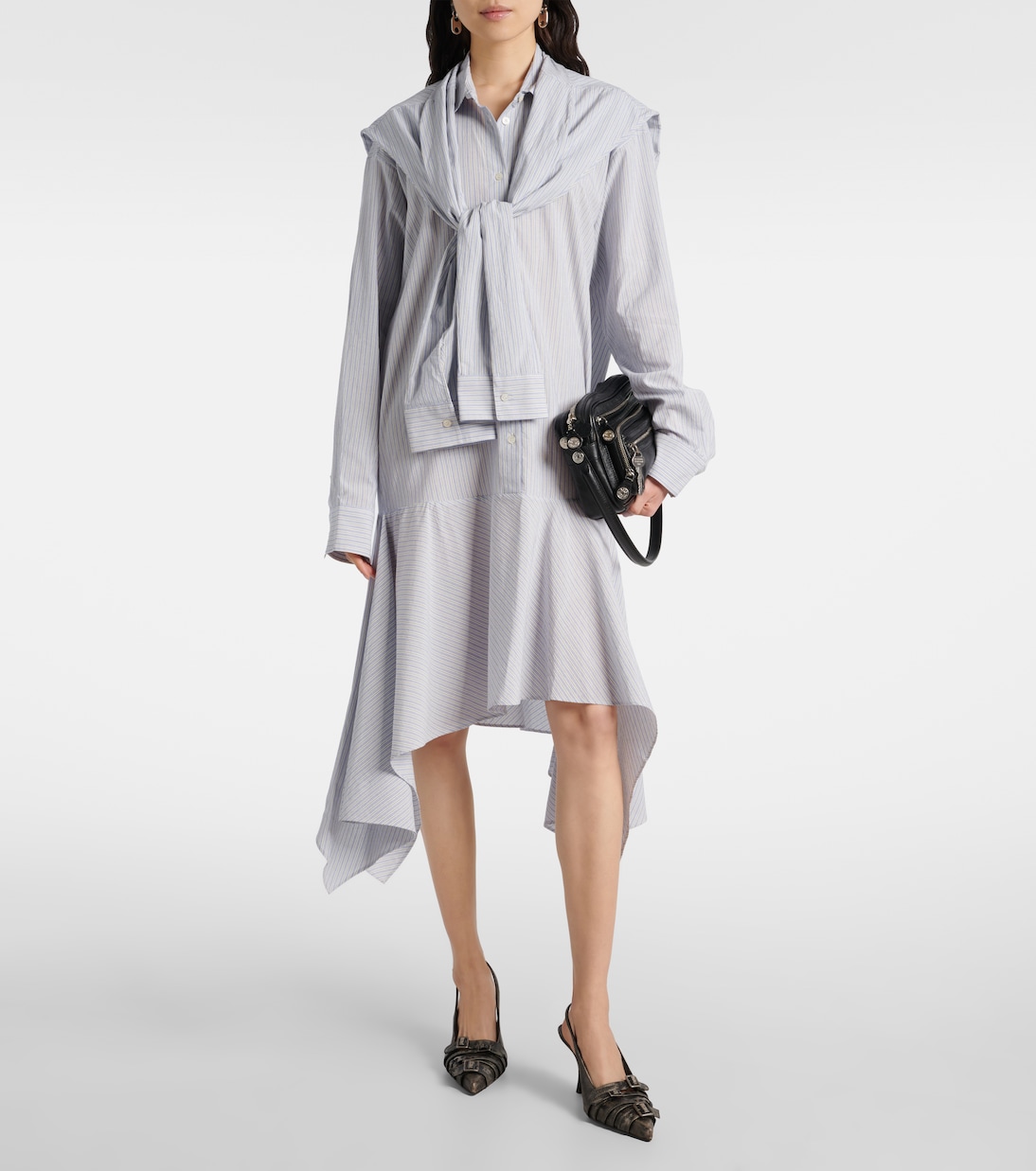Vestidio camisero a rayas con capas | Acne Studios