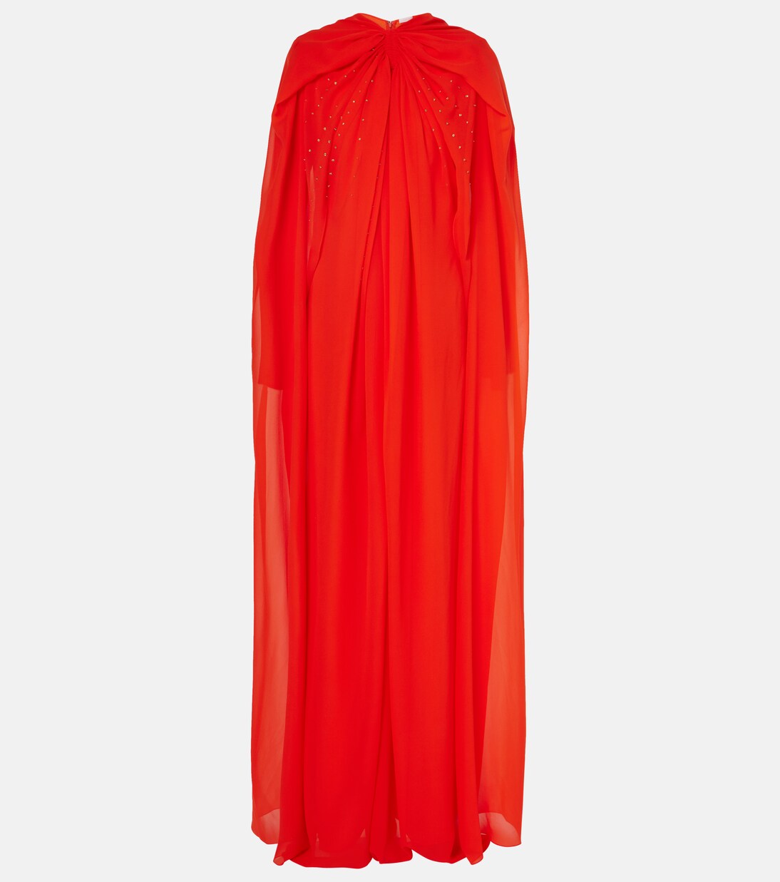 Abito lungo in seta con mantella | Givenchy