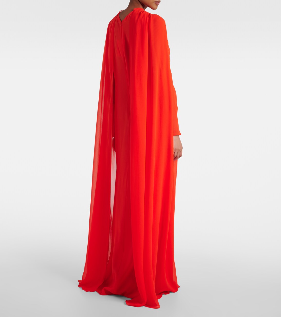 Abito lungo in seta con mantella | Givenchy