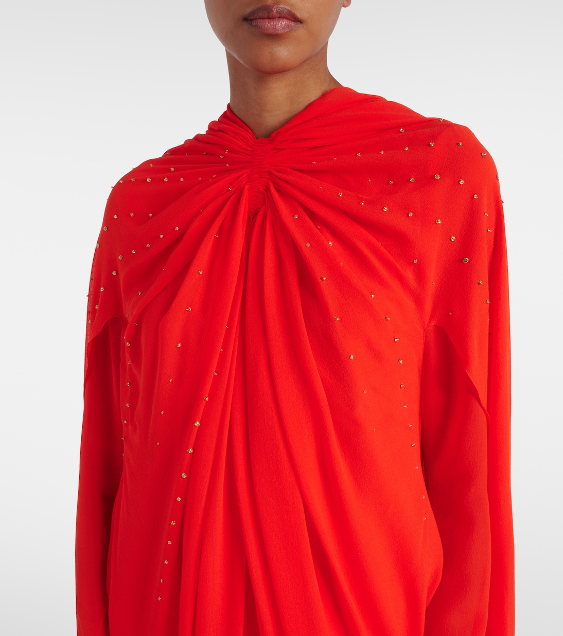Abito lungo in seta con mantella | Givenchy