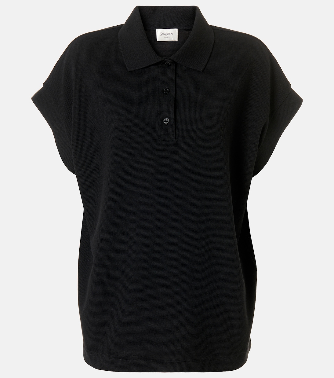 Polo Cassandre in piqué di misto cotone | Saint Laurent