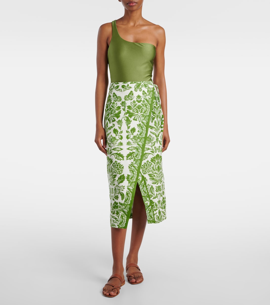 Gonna midi Delicate Tapestry in misto lino | Farm Rio